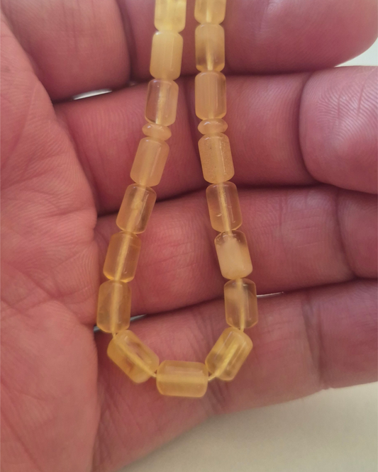 NaturAmber Baltık Sütlü Kehribar Tesbih — 10×6 mm Zeytin Kesim · 33 Tane