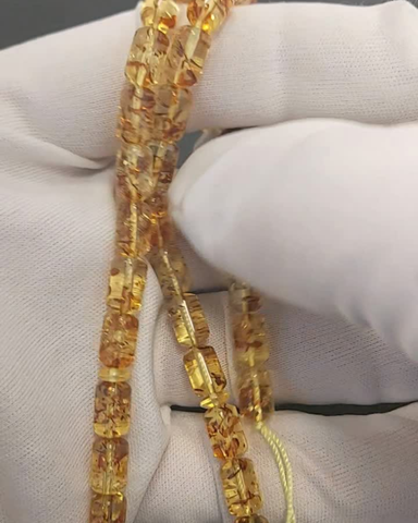 Altın Varaklı Kaya Damla Kehribar Tesbih — 9.5×6 mm Kapsül Kesim · 33 Tane - Rusya kehribarı (Kopya)