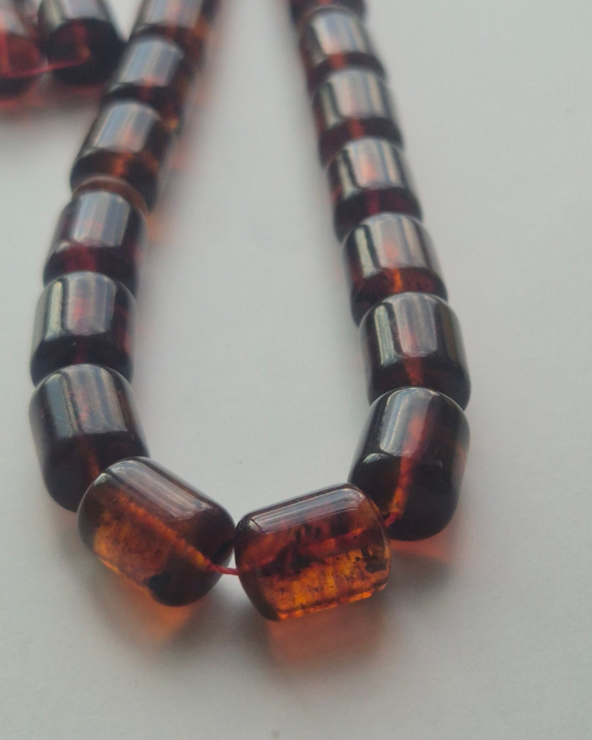Kahve Sıkma Kehribar Tesbih 11x8,5 mm Fıçı Kesim 33 Tane