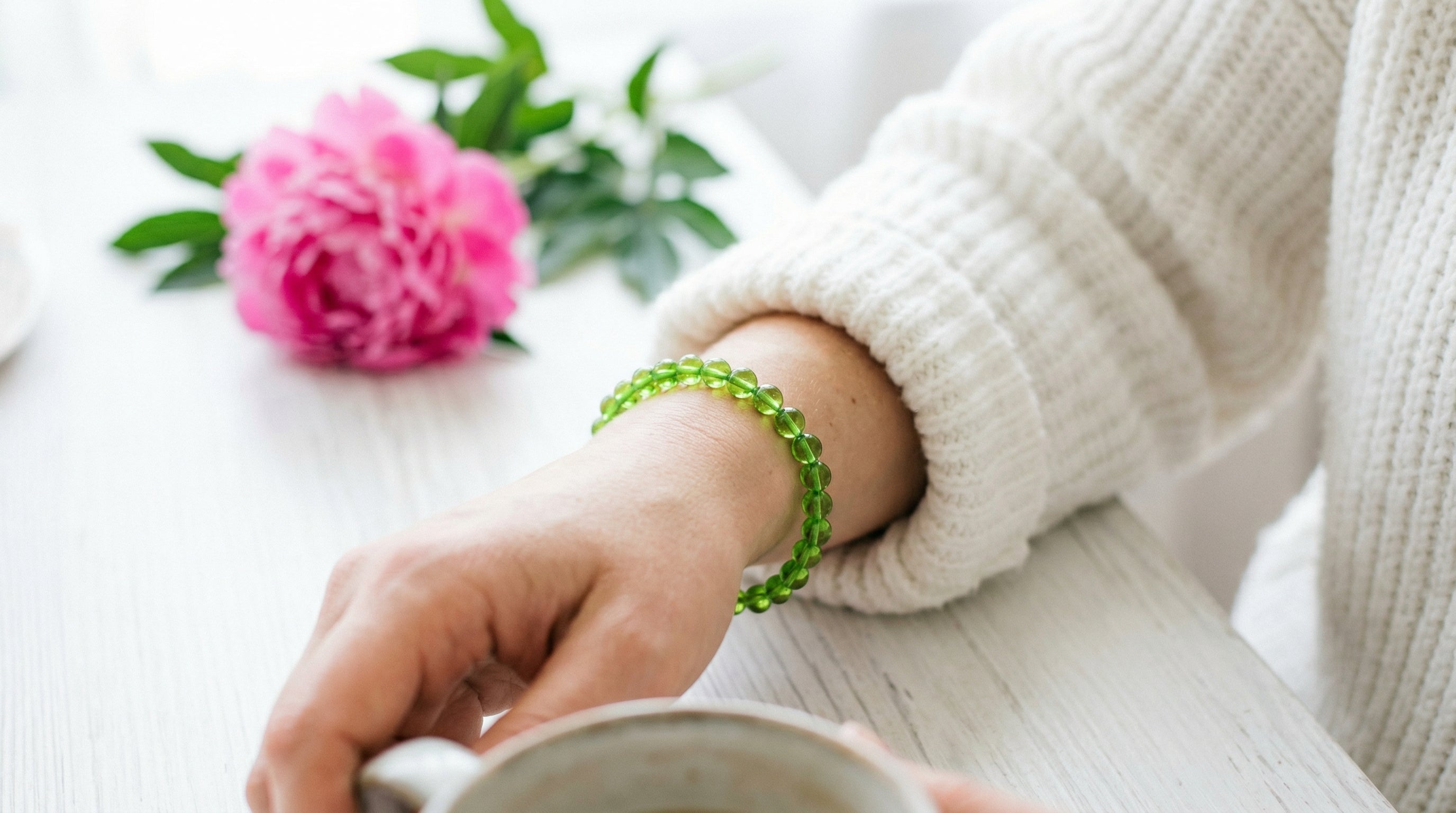 Naturamber Genuine Green Amber Bracelet for Women | 7 inches Sapphire Caribbean Baroque Beads | Handmade Natural Stone Jewelry for Adult