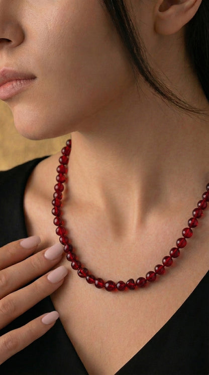 Naturamber Hakiki Yeşil Kehribar Kadın Kolye | Yetişkinler için 18 inç Safir Karayip Amber Taş Takı