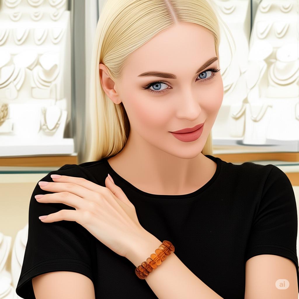 Handmade Unique Cut Amber Bracelet - Multi-Color Natural Amber Beads - Polished Stone Jewelry - Unique Gift for Her