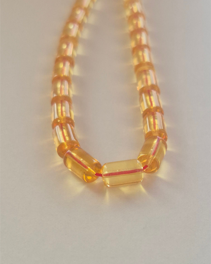 Bal Kehribar Tesbih — 10×5.7 mm fıçı kesim, 33 tane · Doğal Baltık damla kehribarı — ek görünüm