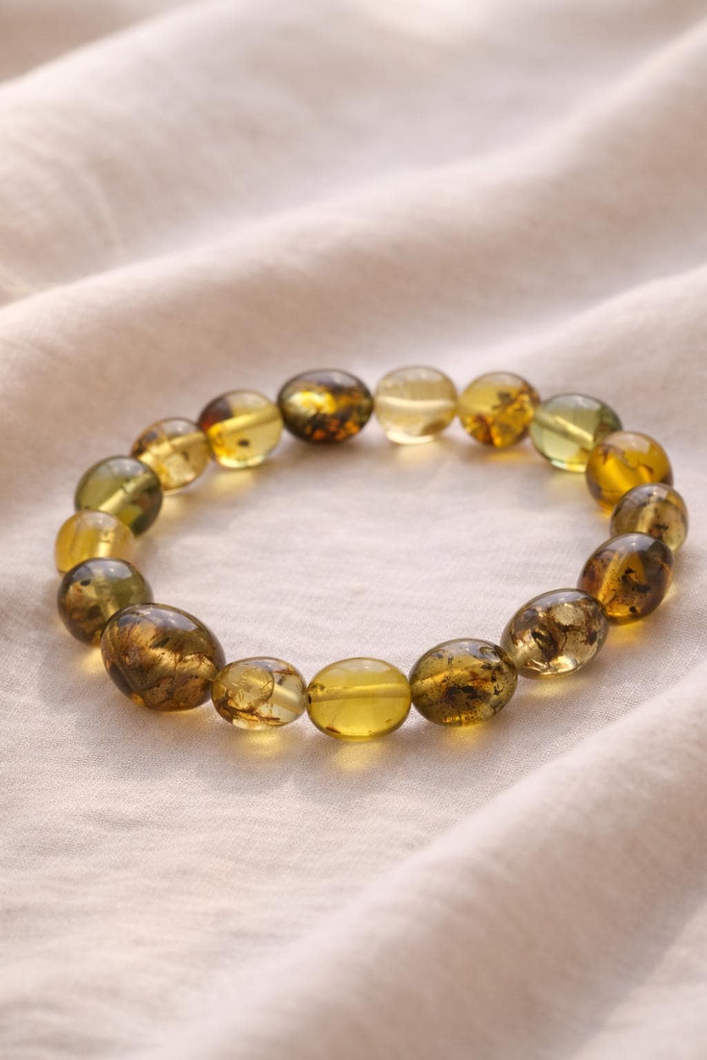 Hakiki Baltık Kehribar Bilezik 10mm Büyük Barok Boncuk 18 cm El Yapımı Benzersiz Kadın Doğal Amber Streç Takı