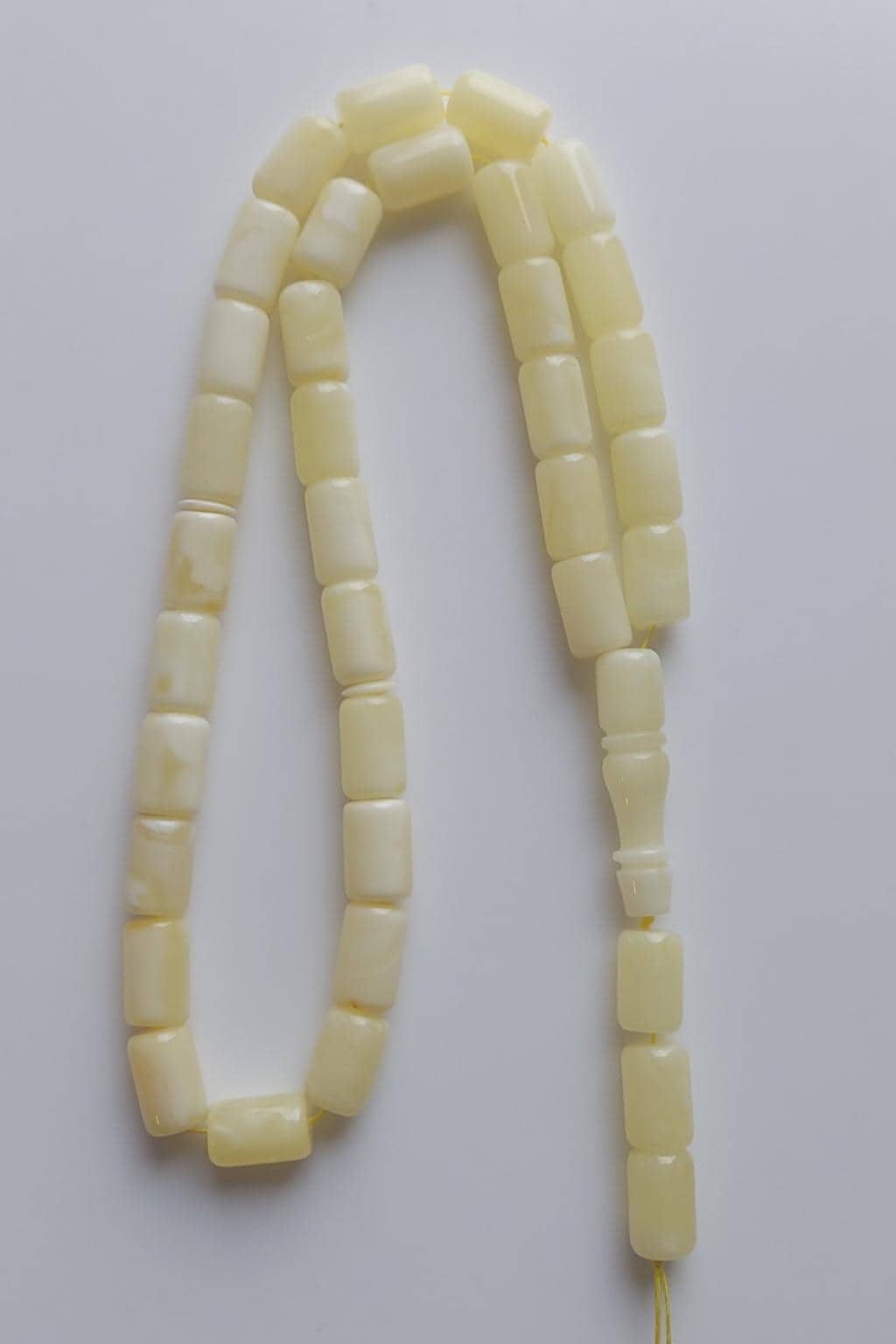 Creamy Yellow Baltic Amber Tesbih, Handmade Islamic Prayer Beads