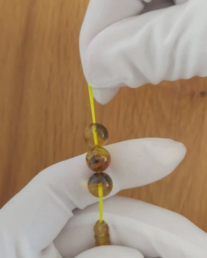 Bal Damla Kehribar Tesbih — 9,5 mm Küre Kesim · 33 Tane - Polonya kehribarı