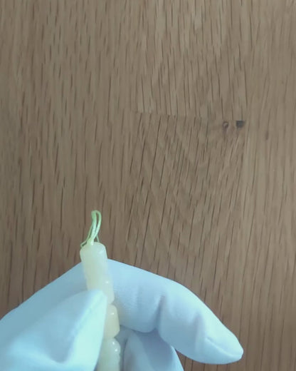 Beyaz Sütlü Kaya Damla Kehribar Tesbih — 11×8 mm Fıçı Kesim · 33 Tane - Rusya kehribarı