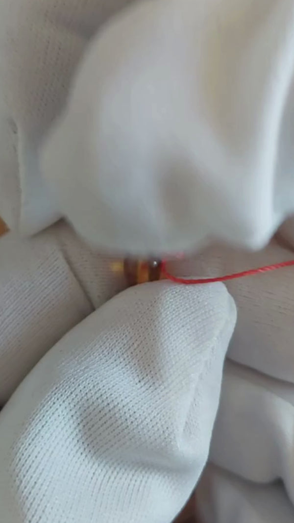 Açık Kahve Pres Kehribar Tesbih 11,5x8,5 mm Fıçı Kesim 33 Tane