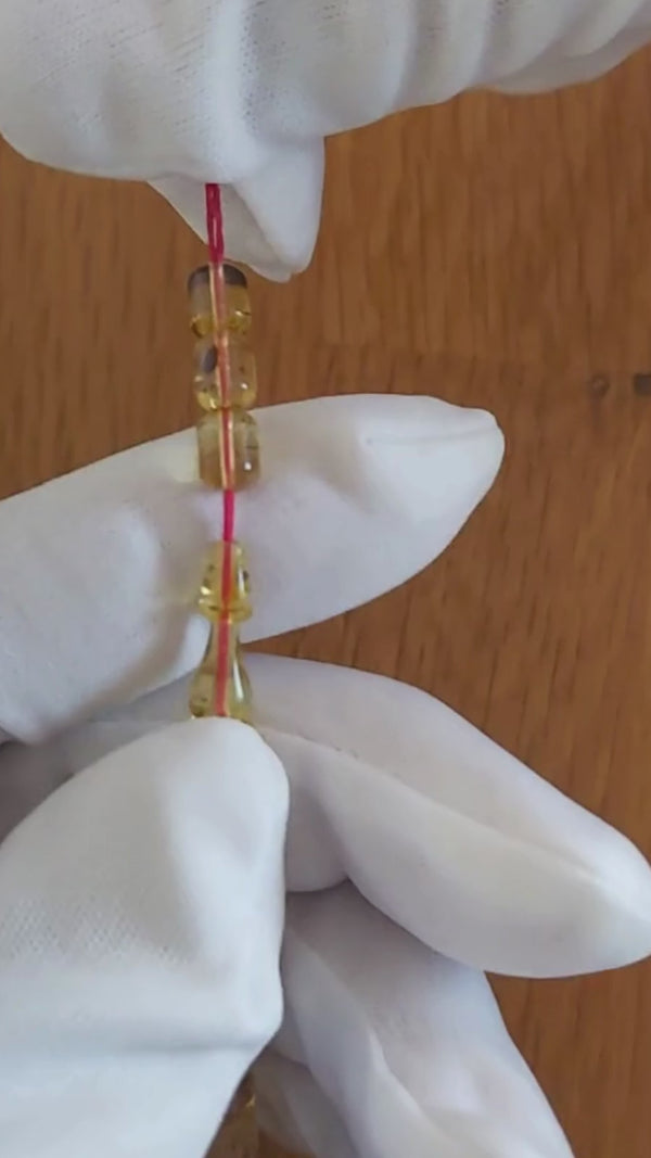 Bal Kehribar Tesbih — 7×5 mm Fıçı Kesim · 33 Tane -2