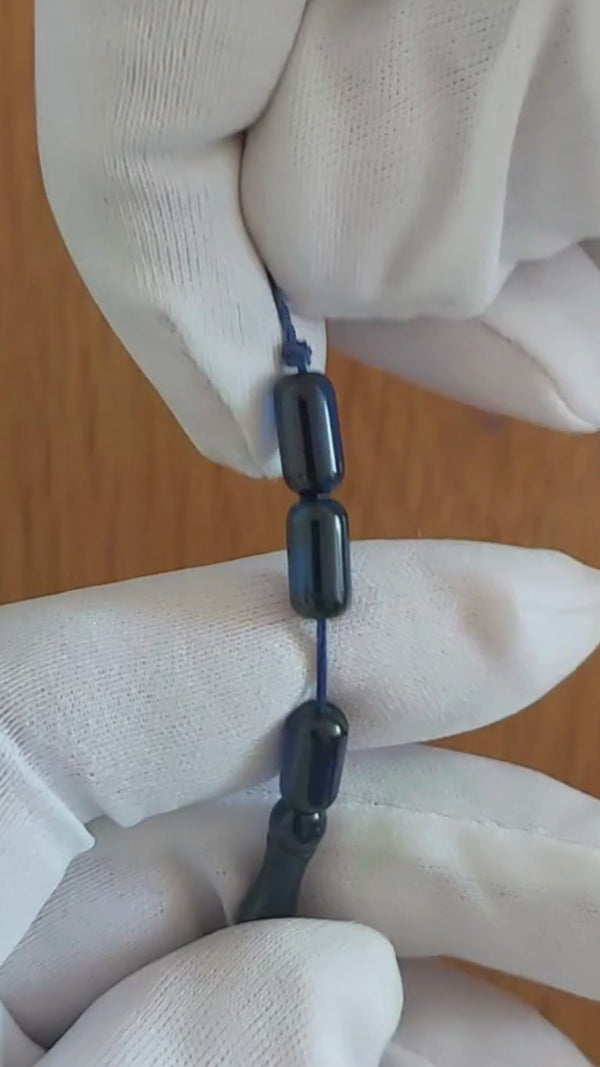 Dominik Mavi Kehribar Tesbih 10x5 mm Fıçı Kesim 33 Tane