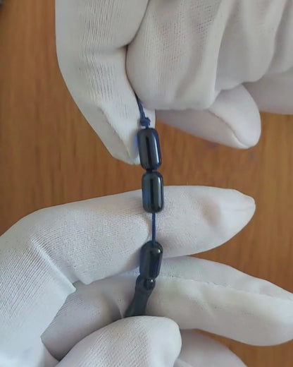 Dominik Mavi Kehribar Tesbih 10x5 mm Fıçı Kesim 33 Tane