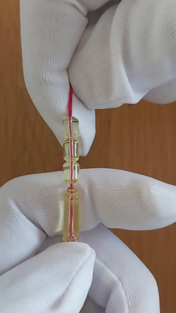 Bal Kaya Damla Kehribar Tesbih — 7×5 mm Fıçı Kesim · 33 Tane - Baltık kehribarı